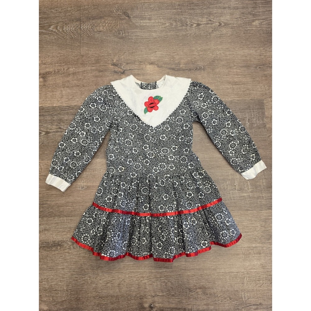 Vintage Disney Winnie the Pooh Sears Girls Dress Size 5 80s 90s Holiday Classic